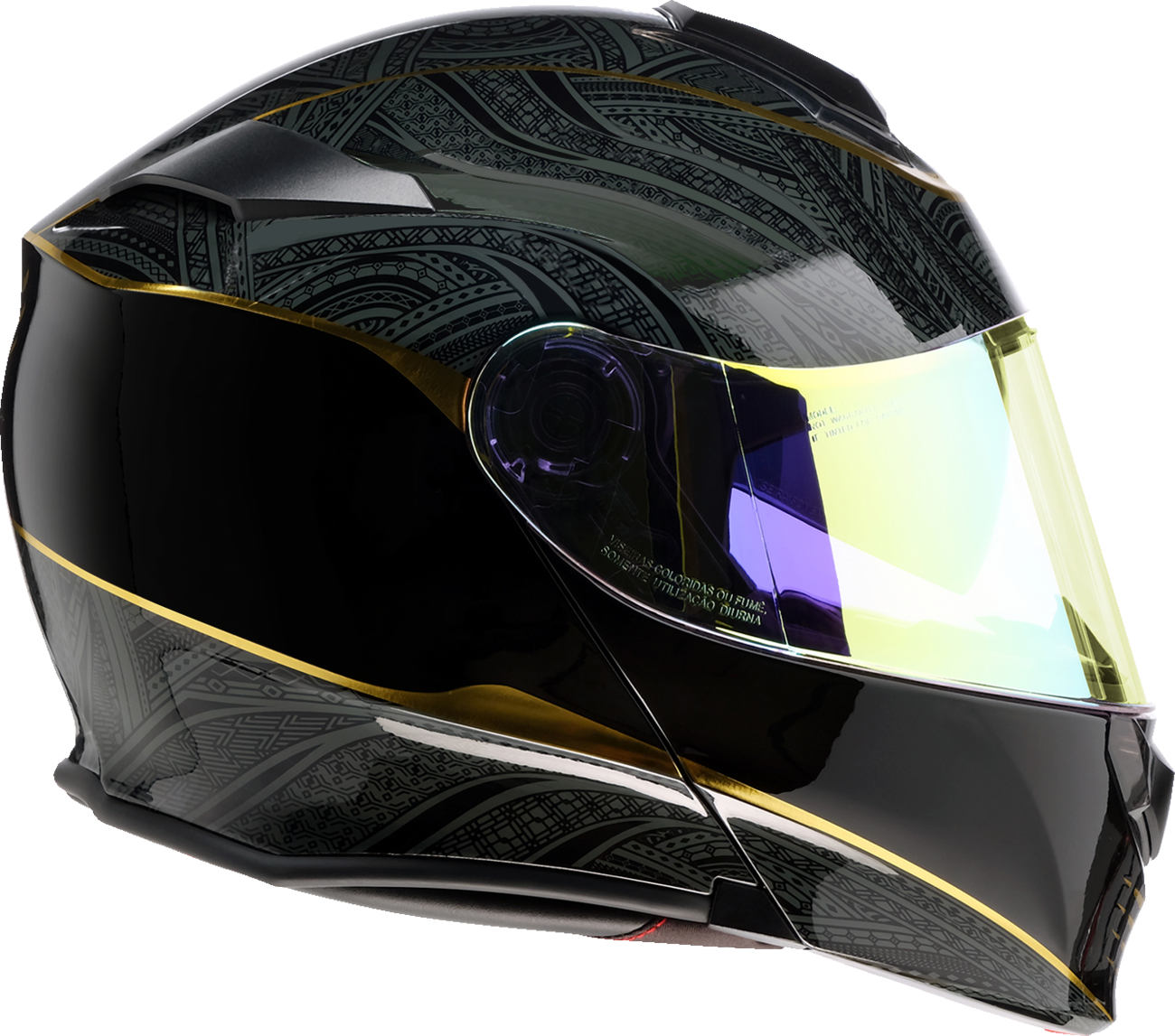 Z1R Solaris 2.0 modular helmet in Notorious Black, size XL, showing the sleek black design and secure chin strap.