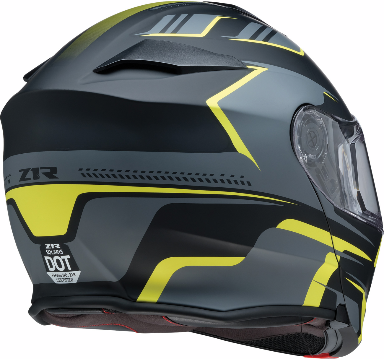 Z1R Solaris 2.0 modular helmet in Slater Hi-Viz with small size, featuring a sleek design and clear visor for motorcycle riding.