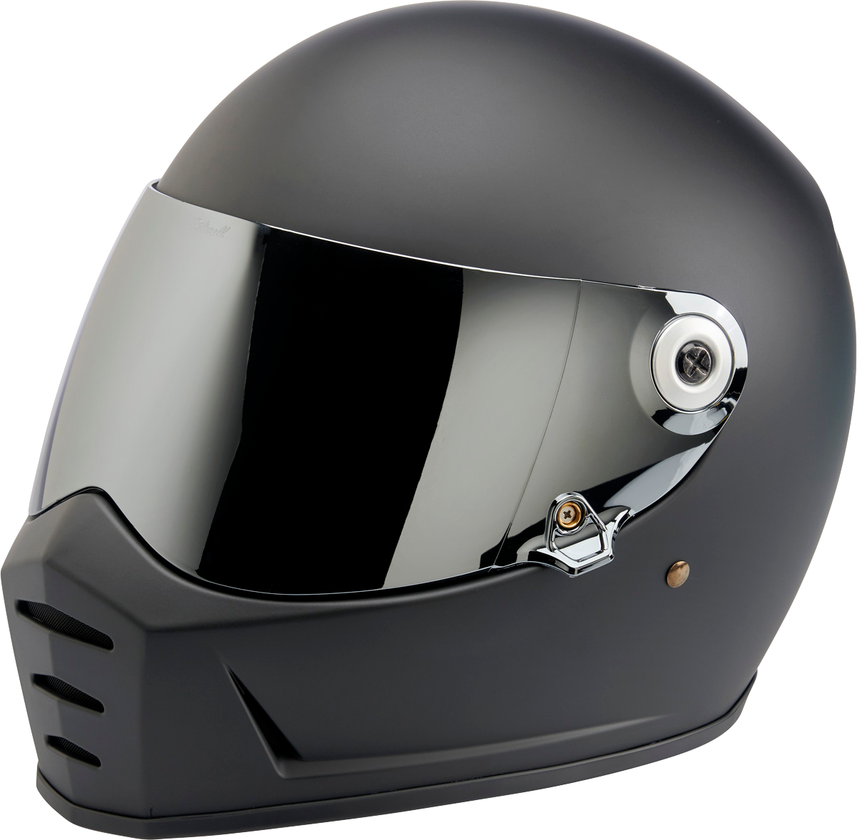 BILTWELL Gen 2 hardware kit with black screw and silver baseplate, compatible with helmets, by Bill's Exhausts.