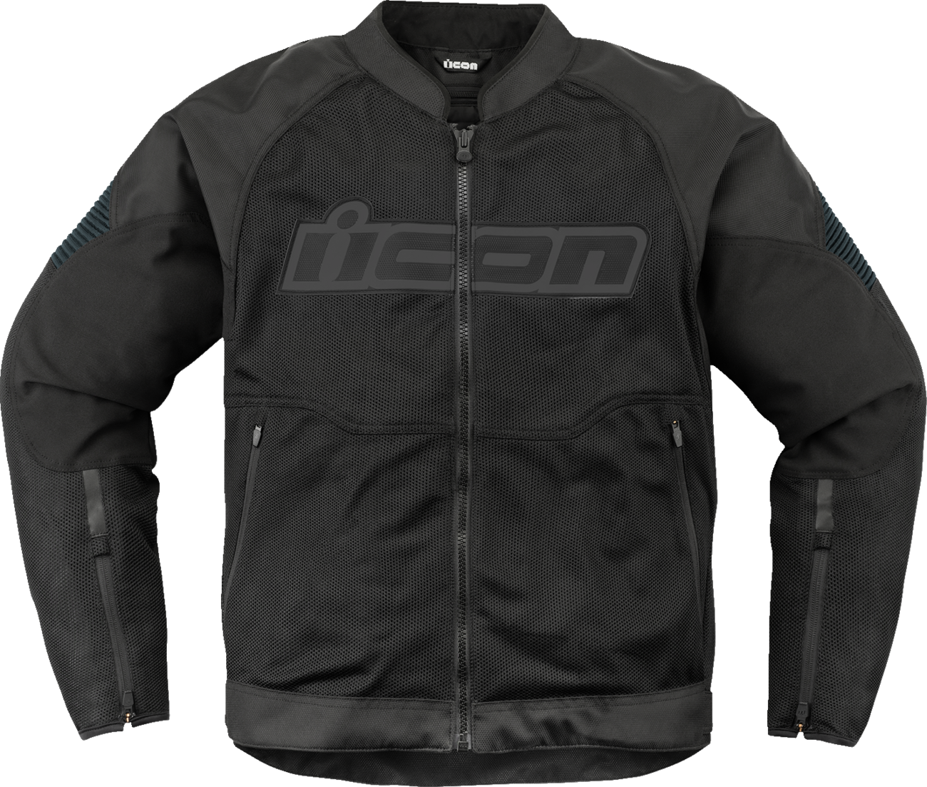 Bill's Exhausts ICON Overlord3 Mesh™ Jacket in black, 2XL, showing front view with breathable mesh fabric and stylish design.