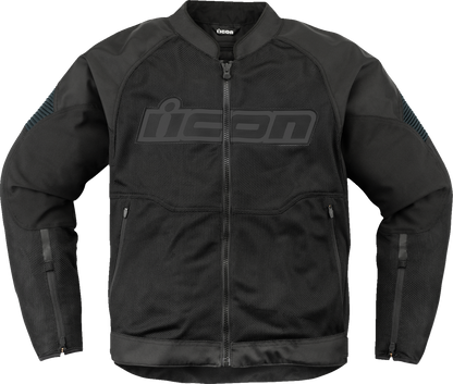 Bill's Exhausts ICON Overlord3 Mesh™ Jacket in black, 2XL, showing front view with breathable mesh fabric and stylish design.
