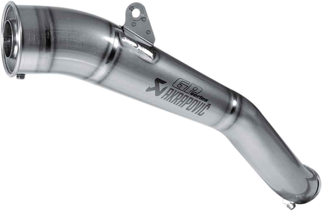 Akrаpovic titanium megaphone muffler for GSR 750 and GSX-S 750 motorcycles, featuring sleek metallic finish and exhaust pipe.