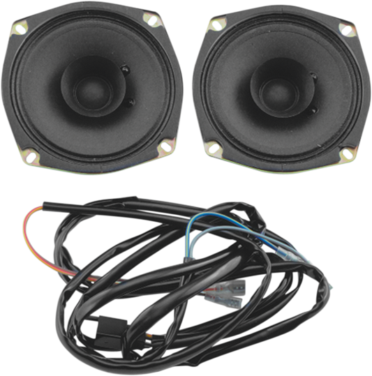 Bill's Exhausts SHOW CHROME Rear Speaker Kit for Honda GL1800 motorcycle, featuring high-quality chrome speakers and mounting hardware.