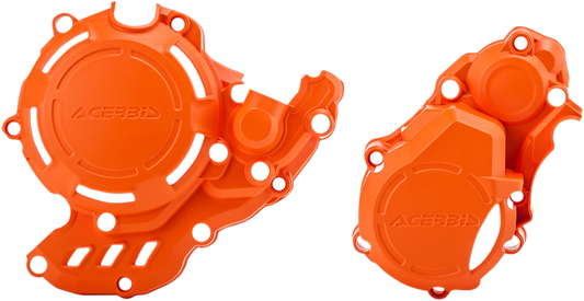 Orange ACERBIS X-Power Cover Kit for KTM and Husqvarna motorcycles, body protection component by Bill's Exhausts.