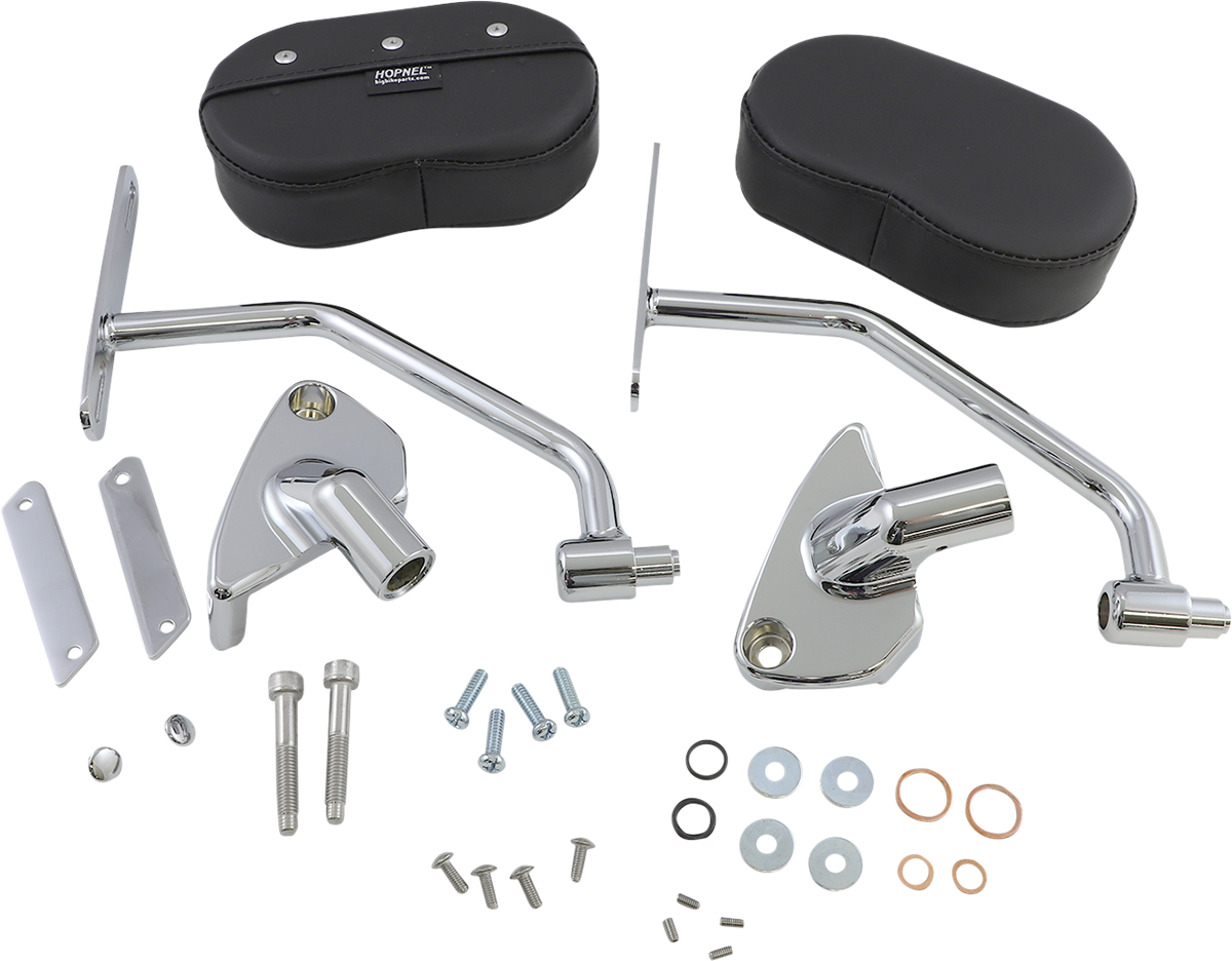 Black Show Chrome Deluxe Passenger Armrest for Can-Am F3, designed for comfortable passenger support and stylish upgrade.