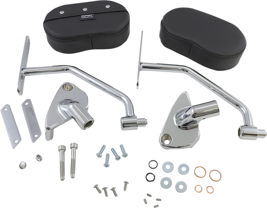 Black Show Chrome Deluxe Passenger Armrest for Can-Am F3, designed for comfortable passenger support and stylish upgrade.