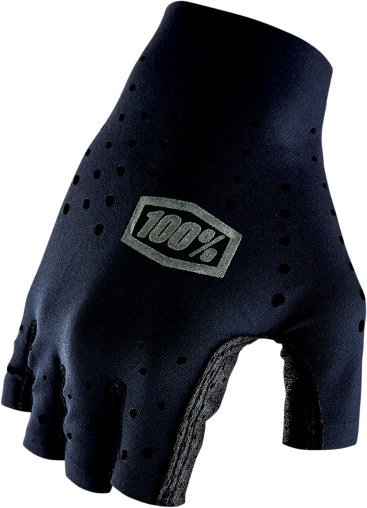 Black Bill's Exhausts 100% Sling Short Finger Gloves in large size, featuring breathable fabric and snug fit for motorcycle riding.