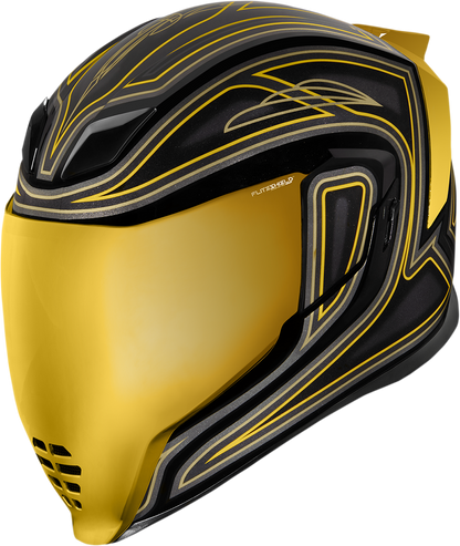 Black ICON Airflite™ motorcycle helmet in medium size with El Centro design, featuring a sleek aerodynamic shape and visor.