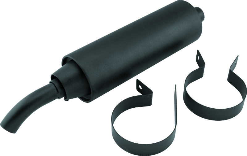 QuadBoss slip-on muffler with black finish for Honda ATC250ES 1985-1987 ATV, part number 157109, shown on a motorcycle exhaust system.