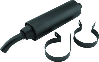 QuadBoss slip-on muffler with black finish for Honda ATC250ES 1985-1987 ATV, part number 157109, shown on a motorcycle exhaust system.