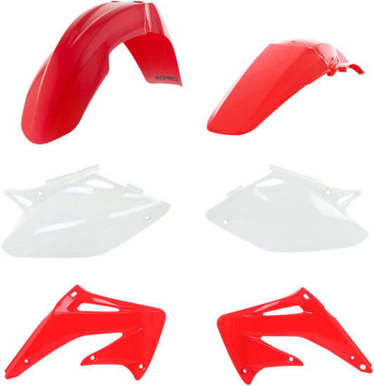 ACERBIS standard replacement body kit for motorcycles, showing assembled OEM body panels in black with detailed surface finish.