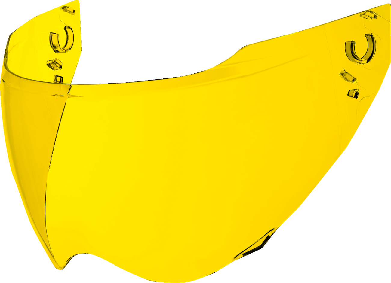 Yellow ICON Domain™ Shield helmet part, model 22.06, designed for motorcycle helmets, by Bill's Exhausts.