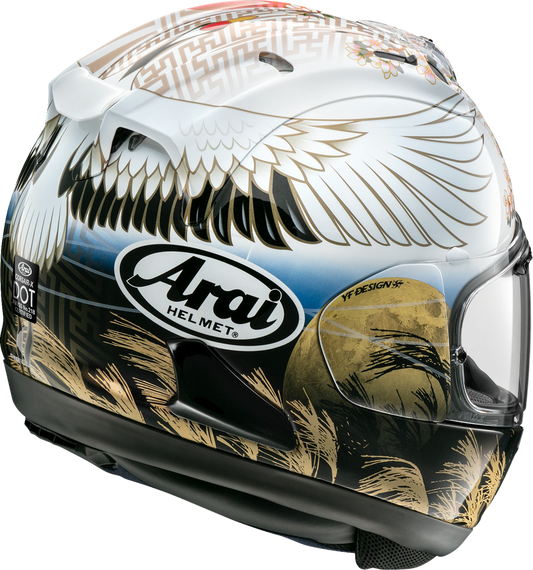 Arai Corsair-X Tsubasa motorcycle helmet in small size with VAS shield mechanism and advanced safety features.
