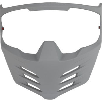 Rubatone gray ICON Elsinore™ helmet mask part, designed for motorcycle helmets, with a matte finish and detailed surface.