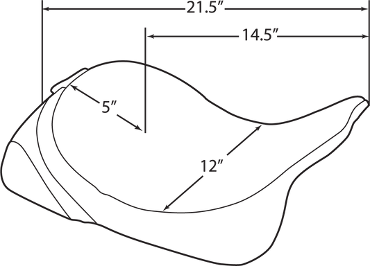 DRAG SPECIALTIES SEATS solo seat with mild stitching and driver backrest for Harley FL models 2008-2023, part 0801-0886.