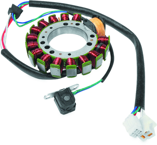 QuadBoss Stator part 463741 for Yamaha YFM350 and YFM400 ATV models, showing the electrical component with coil windings and mounting points.
