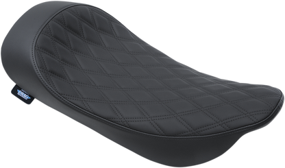 Drag Specialties Low Solo Seat with Double Diamond design for Harley FLHR and FLHX models from 1999-2007.