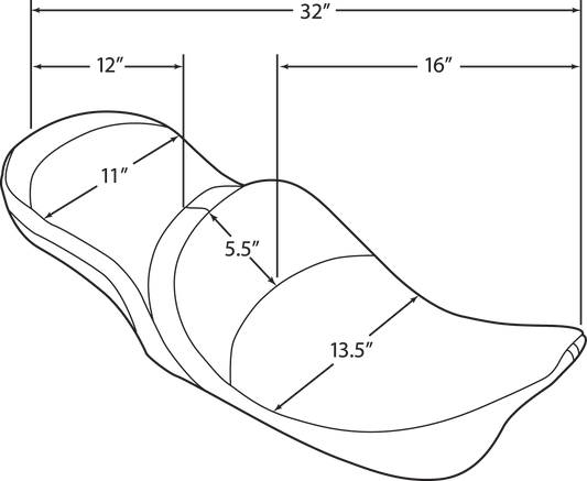 DRAG SPECIALTIES SEATS low touring seat with backrest receiver for Harley FL 1999-2007, vinyl and pillow design, shown on motorcycle