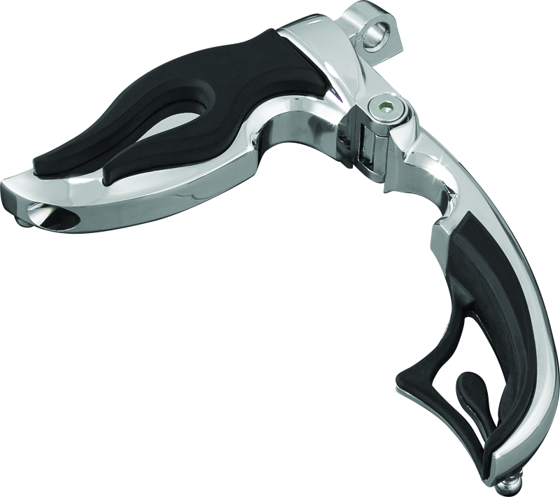 Chrome Kuryakyn Flamin Switchblade powersports footpeg with male mount adapter, designed for motorcycle footpeg replacement.