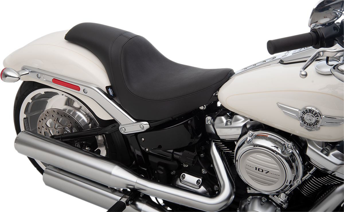 Drag Specialties Predator Seat for Harley FL/FX 2018-2025, vinyl smooth finish motorcycle seat, part number 0802-1181