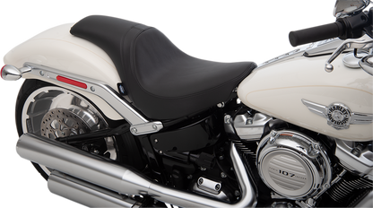Drag Specialties Predator Seat with Solar Leather for FLFB/S 2018-2022, showcasing its comfortable, custom-fit motorcycle seat design.