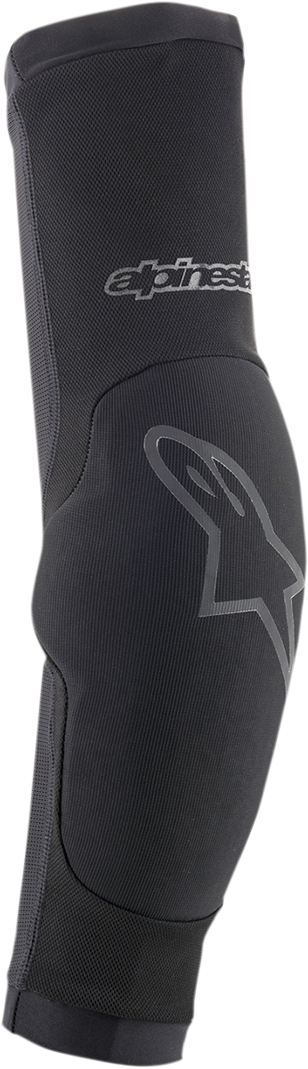 Alpinestars Paragon Plus black elbow guards, large size, protective gear for motorcycle or sports safety.