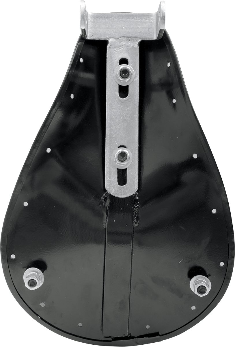 DRAG SPECIALTIES SEATS Spring Solo Seat Pan for Harley Davidson motorcycles, showcasing the black seat pan with mounting hardware.