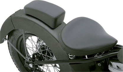 Black large pillion seat for motorcycles by Drag Specialties Seats, designed for comfort and style.