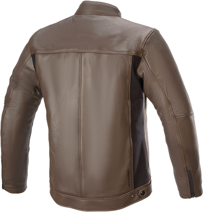 Alpinestars Topanga brown jacket in 2XL with front zipper, collar, and multiple pockets, designed for outdoor or casual wear.
