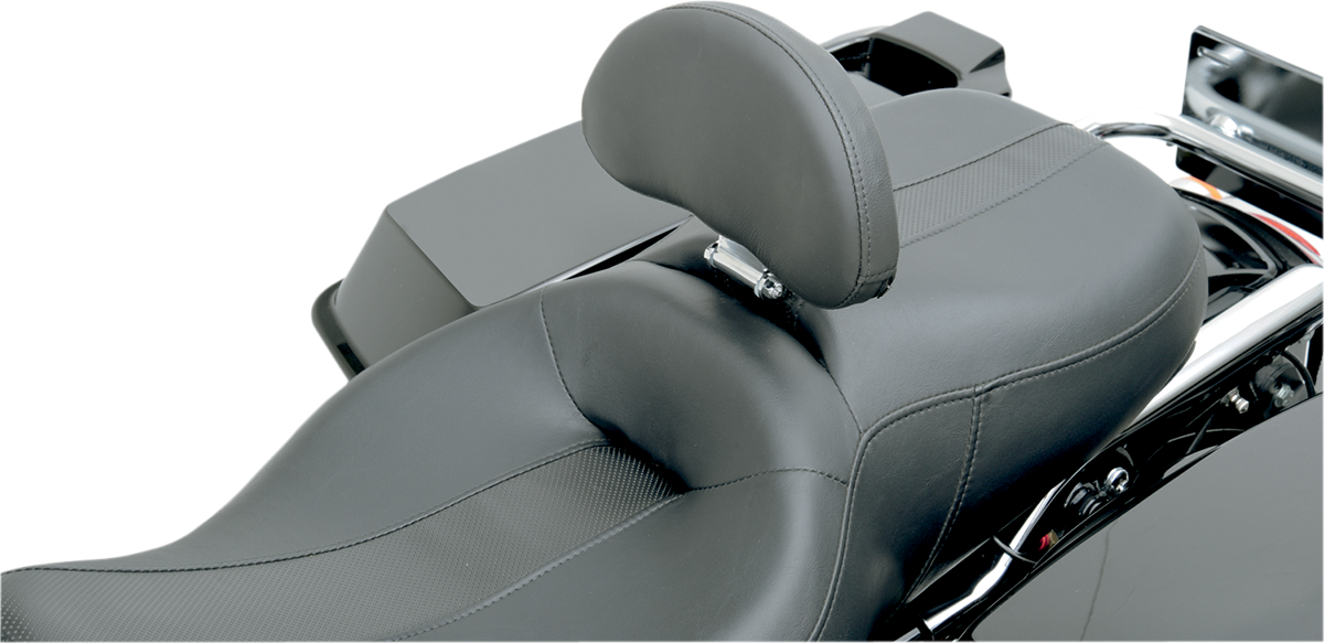 Drag Specialties Seats small backrest pad for FL motorcycle models, featuring comfortable padding and durable black material.