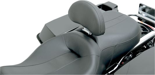 Drag Specialties Seats small backrest pad for FL motorcycle models, featuring comfortable padding and durable black material.