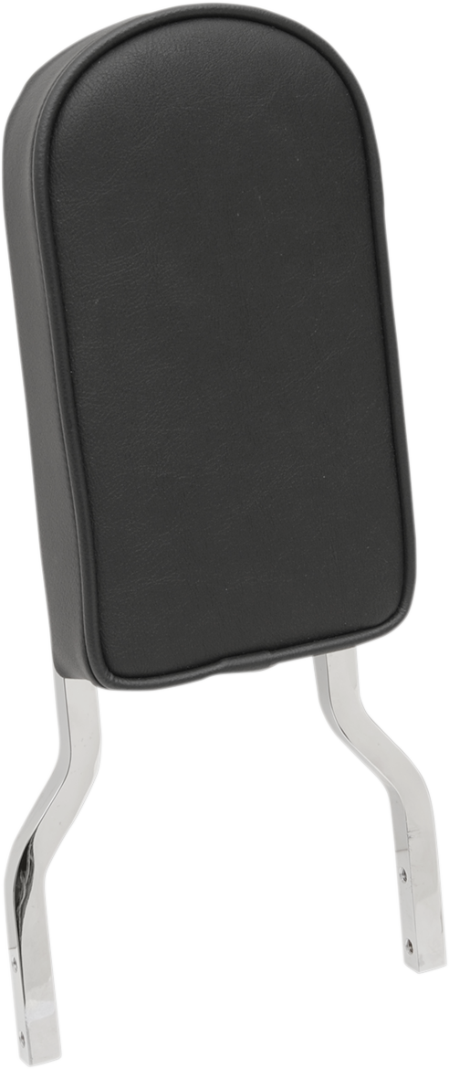 Black Tall Sissy Bar Pad with piping from Drag Specialties Seats, designed for drag bike seats, part number 0822-0296.
