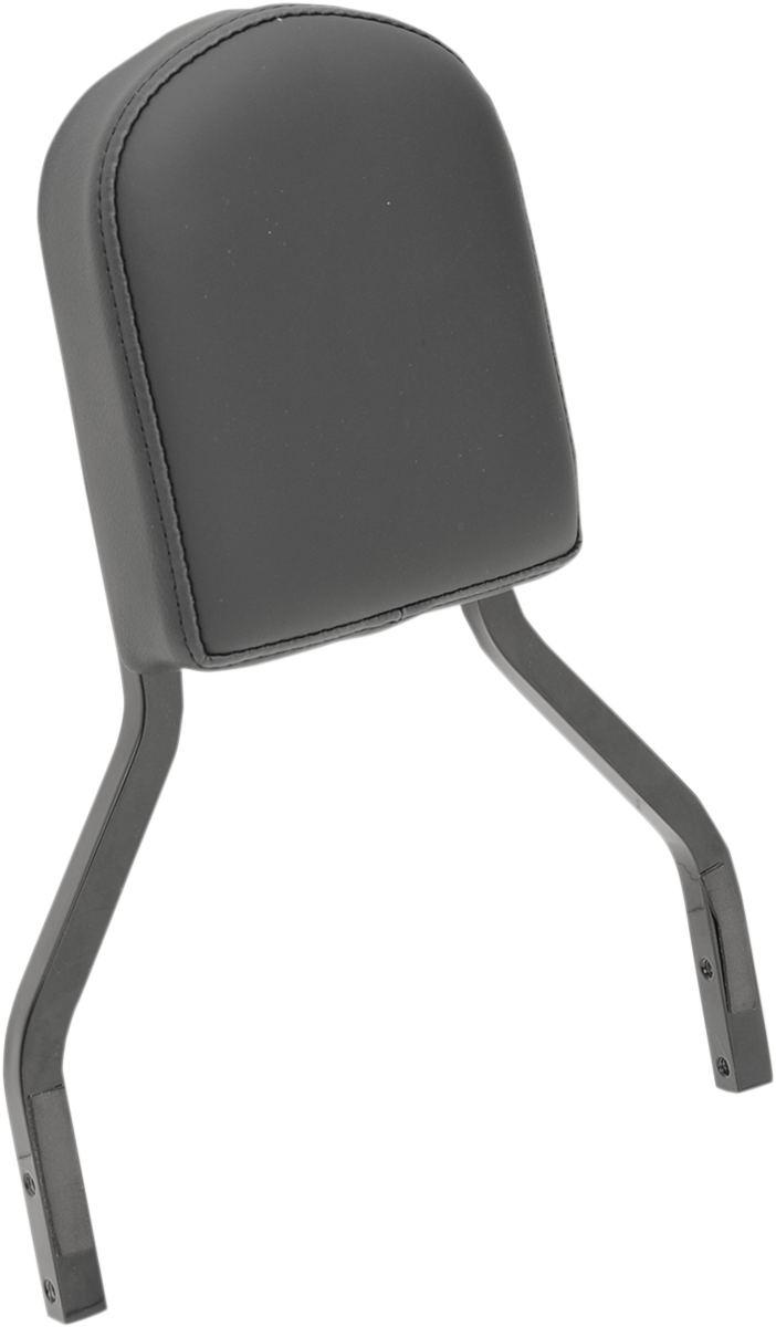 Black short sissy bar pad with solar reflective leather top for DRAG SPECIALTIES SEATS motorcycle seats, part #0822-0299.