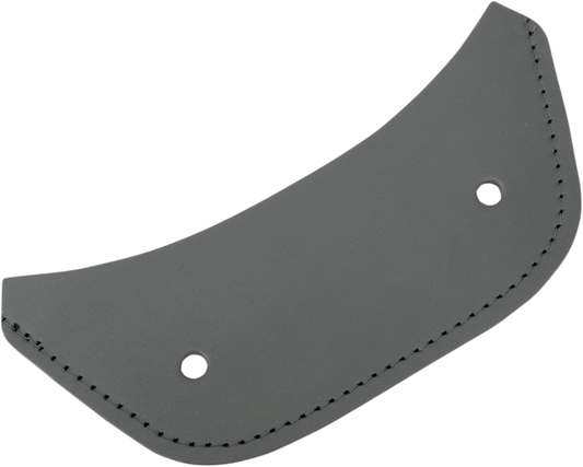 Leather Fender Chap from Drag Specialties Seats for solo-style rear fender conversion, shown on a motorcycle rear fender.