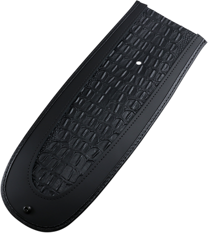 DRAG SPECIALTIES SEATS Fender Skin with embossed faux gator leather center for motorcycle seat customization.