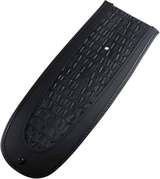 DRAG SPECIALTIES SEATS Fender Skin with embossed faux gator leather center for motorcycle seat customization.