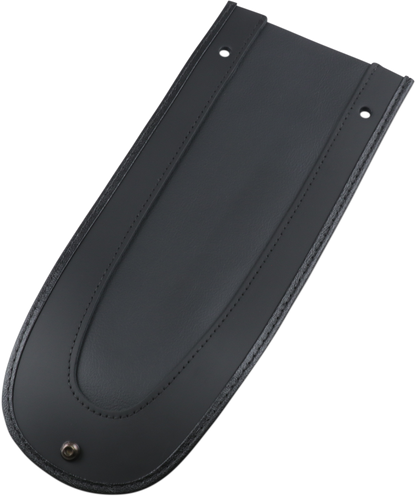 Drag Specialties Seats Fender Skin with Leather Centers for motorcycle, featuring a sleek black design and detailed stitching.