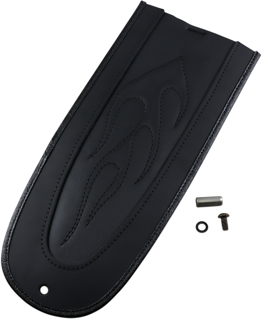 Drag Specialties Seats fender skin with flame-stitched automotive-grade vinyl, designed for custom motorcycle seating.