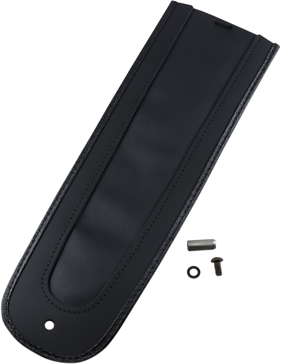 Drag Specialties seats fender skin with leather perimeter and felt liner, designed for custom motorcycle styling.