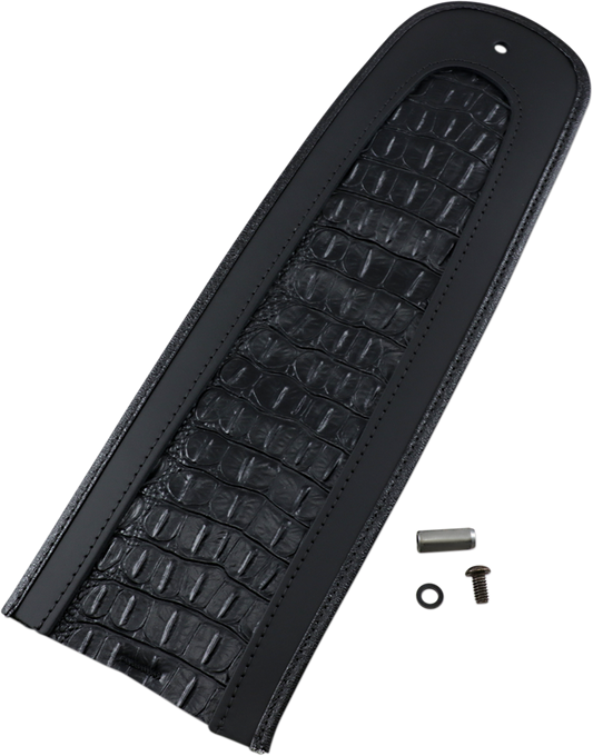 Drag Specialties Seats fender skin with embossed faux gator leather center for custom motorcycle styling.