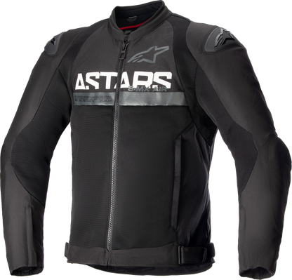 Alpinestars SMX Air motorcycle jacket in black, 3XL, featuring protective armor, ventilation panels, and a sleek design.