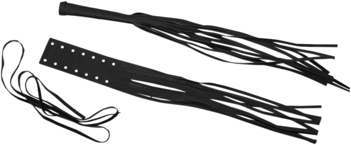 Leather fringed lever covers for cruiser motorcycles by Drag Specialties Seats, designed to add style and protection.