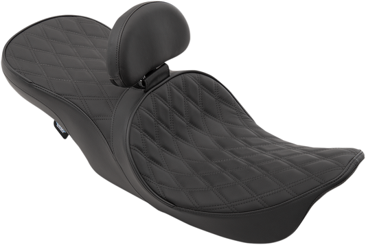 DRAG SPECIALTIES SEATS EZ Glide II small backrest with solar reflective leather, designed for motorcycle seats.