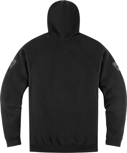 Black ICON Uparmor™ Hoodie in 3XL showing the front view with the hoodie, logo, and relaxed fit, by Bill's Exhausts.