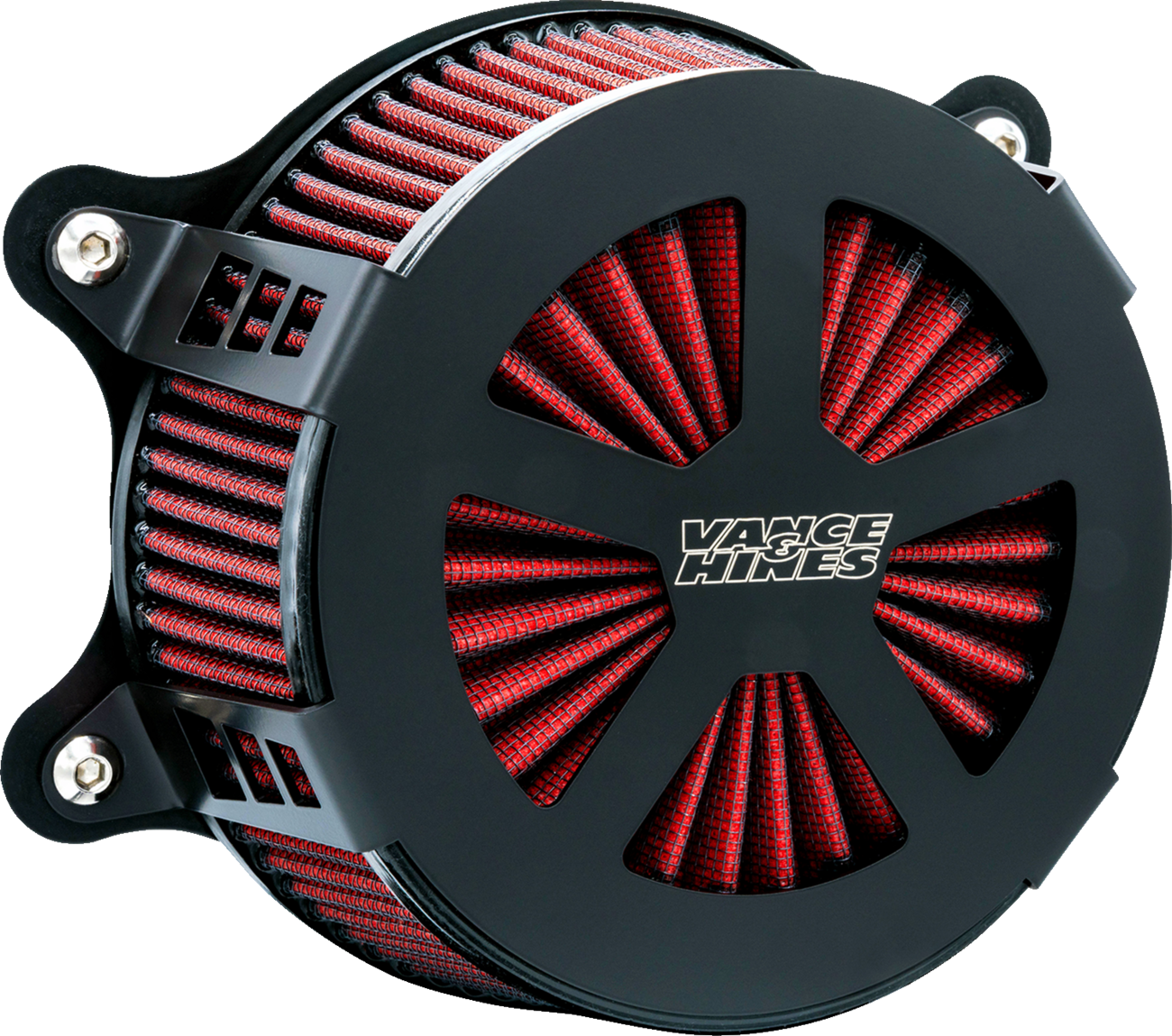 Vance & Hines VO2 Radiant V Air Intake Kit in black ceramic with sleek design for motorcycle engines.