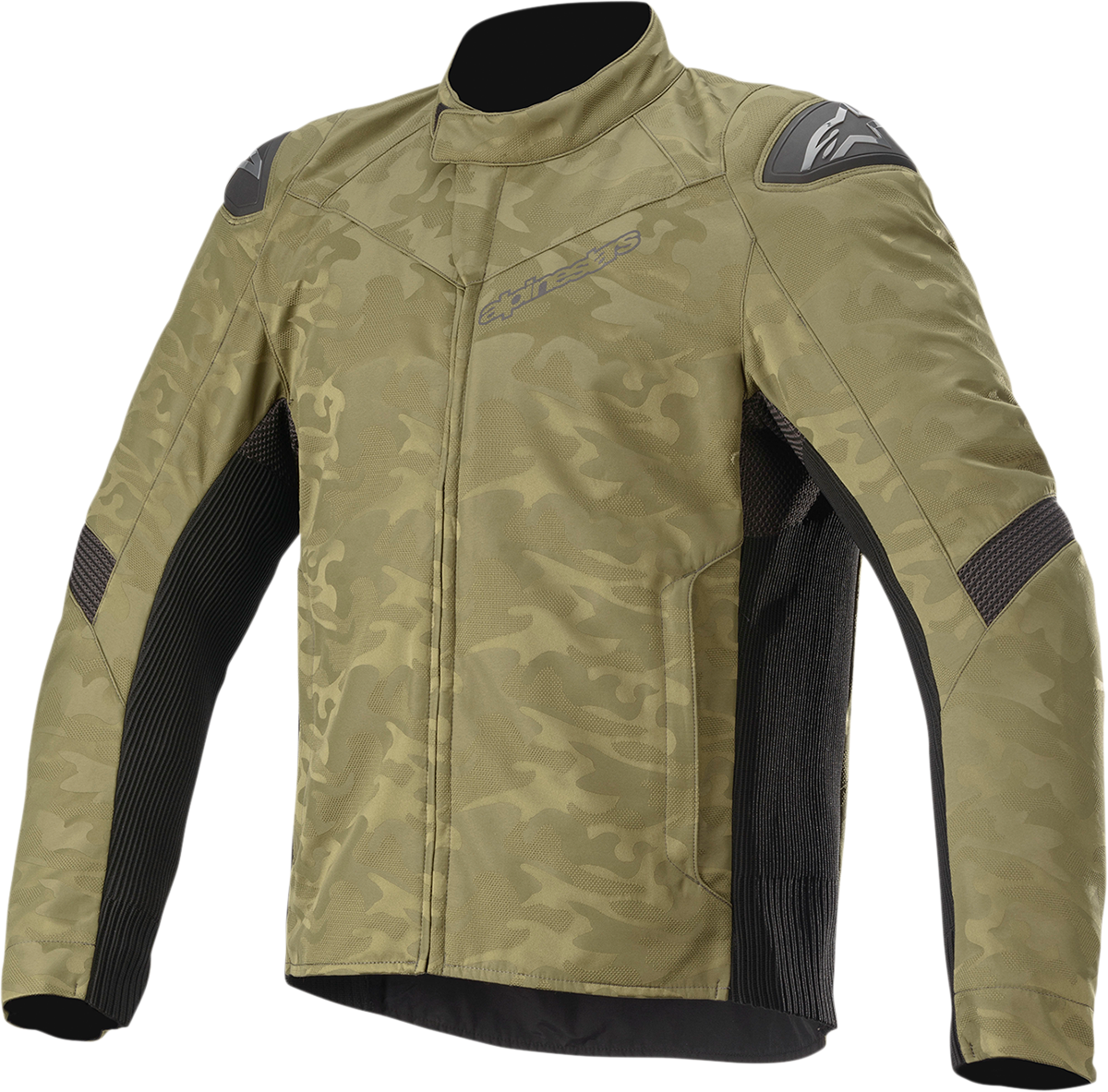 Alpinestars T SP-5 Rideknit® jacket in green and camo, 4XL size, featuring a sporty motorcycle jacket design with protective elements.