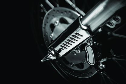 Chrome Kuryakyn Roman Axle Caps for Harley-Davidson 2007-2008 models, featuring polished metal finish and detailed design.
