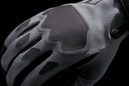Gray ICON Hooligan CE Gloves in XL size, made by Bill's Exhausts, showcasing their durable design and textured palm grip.