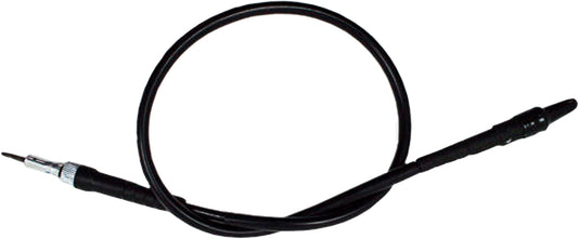 Motion Pro black vinyl speedo cable for motorcycle dash instruments, durable and flexible for accurate speedometer readings