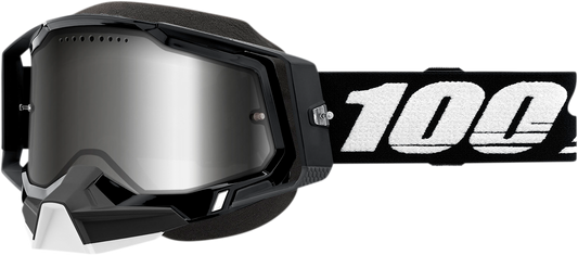 100% Racecraft 2 Snow Goggles - Black - Silver Mirror 50012-00001 - Howling Moto